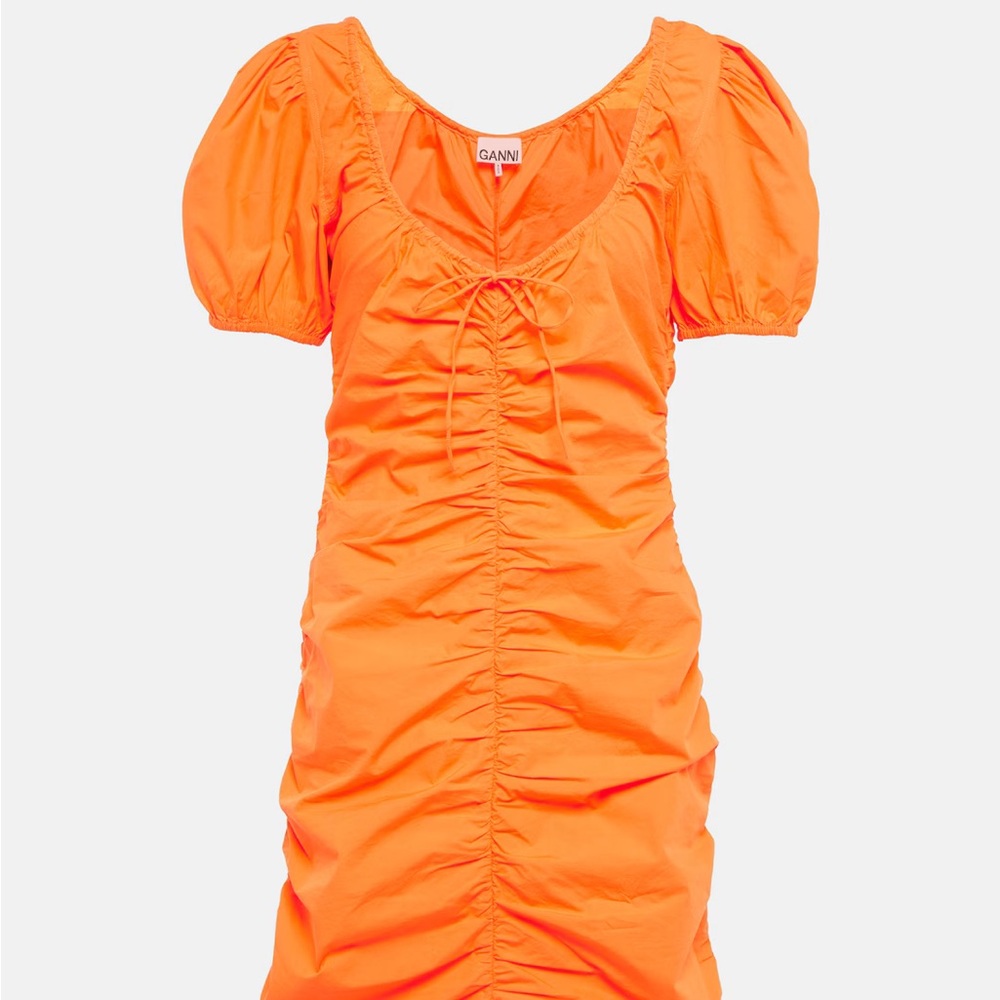 Ganni Vibrant Orange Mini Dress